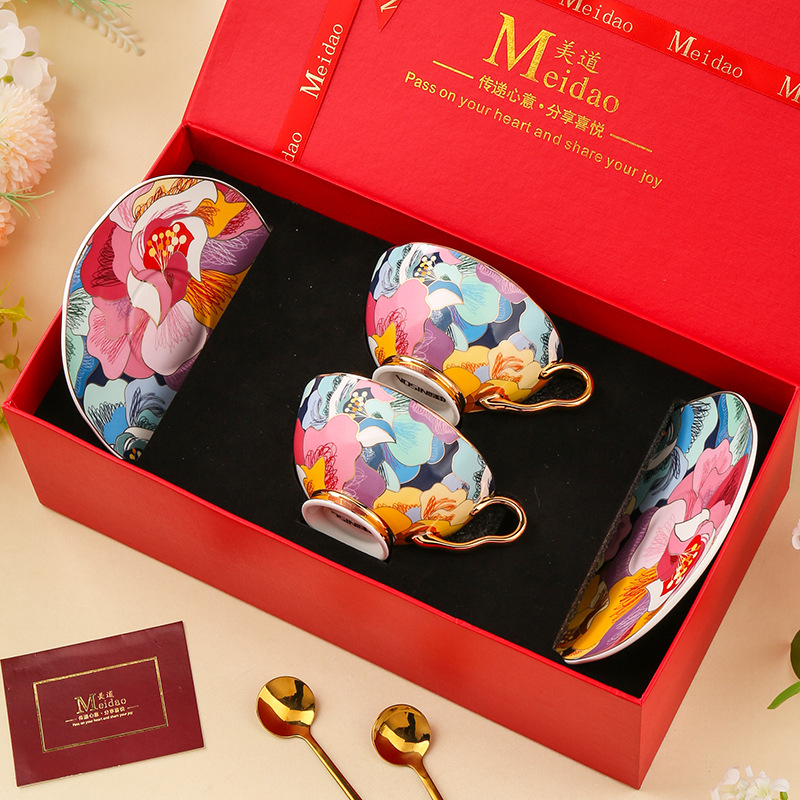 Medo kavos puodelis, aukštos kokybės kaulinio porceliano popietės arbatos arbatos rinkinys, skirtas draugėms gimtadienio vestuvių dovanai