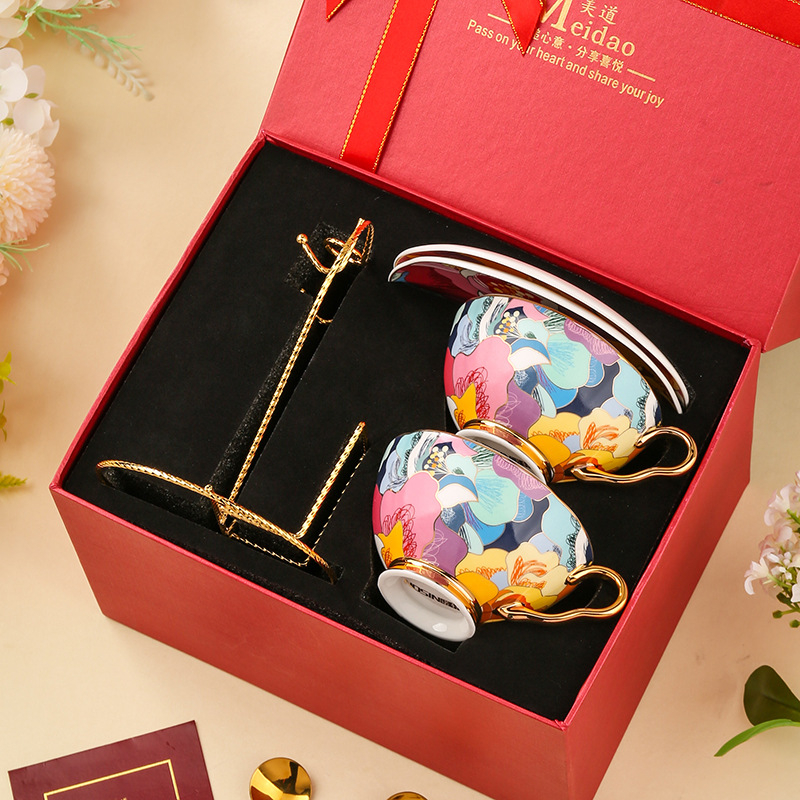 Medo kavos puodelis, aukštos kokybės kaulinio porceliano popietės arbatos arbatos rinkinys, skirtas draugėms gimtadienio vestuvių dovanai