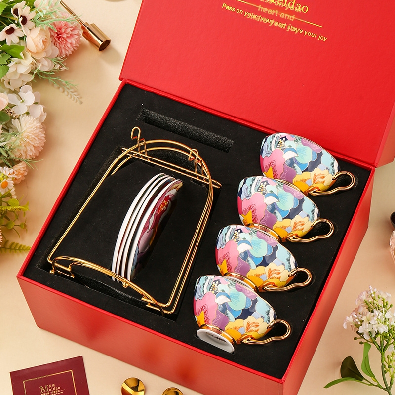 Medo kavos puodelis, aukštos kokybės kaulinio porceliano popietės arbatos arbatos rinkinys, skirtas draugėms gimtadienio vestuvių dovanai