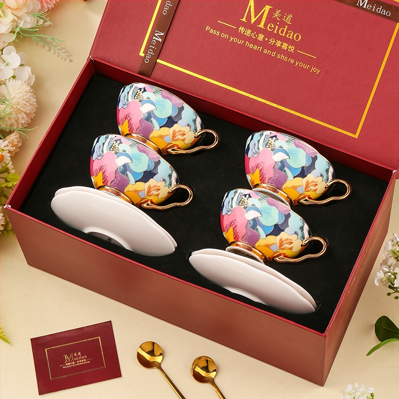 Medo kavos puodelis, aukštos kokybės kaulinio porceliano popietės arbatos arbatos rinkinys, skirtas draugėms gimtadienio vestuvių dovanai