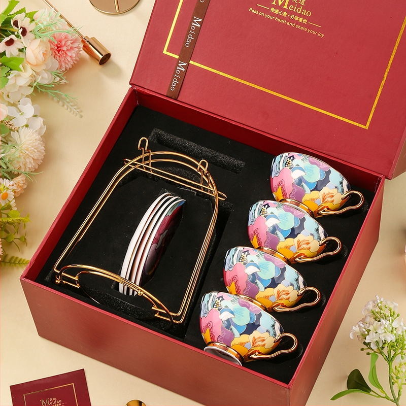 Medo kavos puodelis, aukštos kokybės kaulinio porceliano popietės arbatos arbatos rinkinys, skirtas draugėms gimtadienio vestuvių dovanai