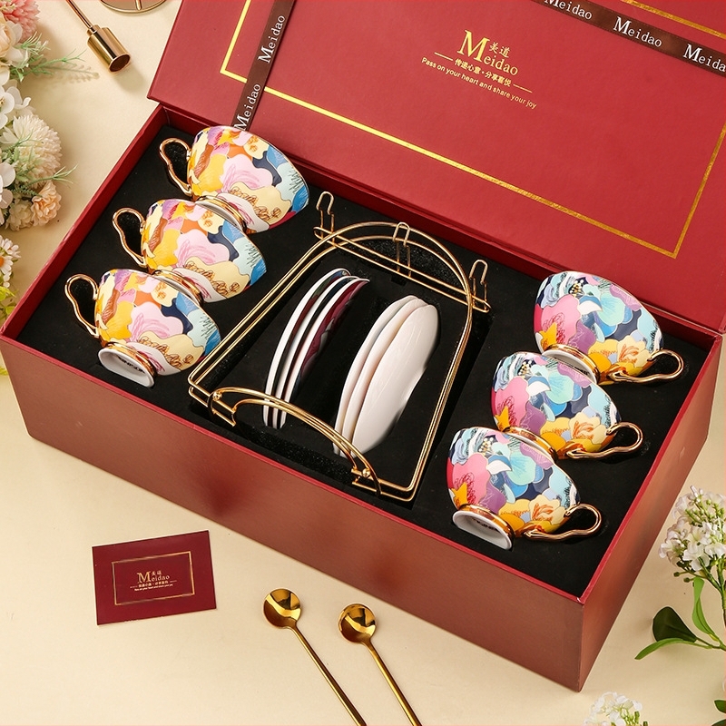 Medo kavos puodelis, aukštos kokybės kaulinio porceliano popietės arbatos arbatos rinkinys, skirtas draugėms gimtadienio vestuvių dovanai