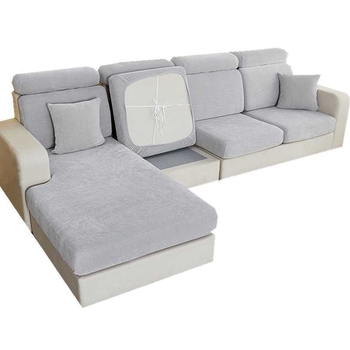 Шенилно удебелено еластично покривало за диван, покривало за цяла покривка, еластична възглавница с гъба, облегалка за глава, лека луксозна семпла