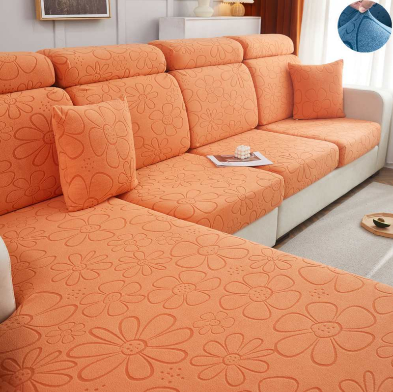 Шенилно удебелено еластично покривало за диван, покривало за цяла покривка, еластична възглавница с гъба, облегалка за глава, лека луксозна семпла