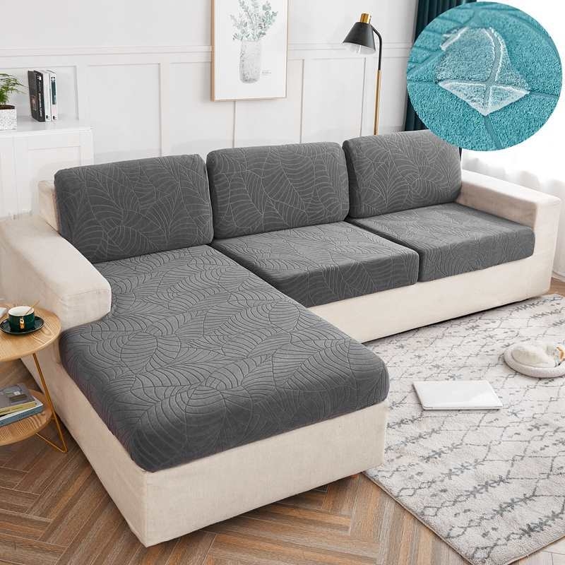 Шенилно удебелено еластично покривало за диван, покривало за цяла покривка, еластична възглавница с гъба, облегалка за глава, лека луксозна семпла