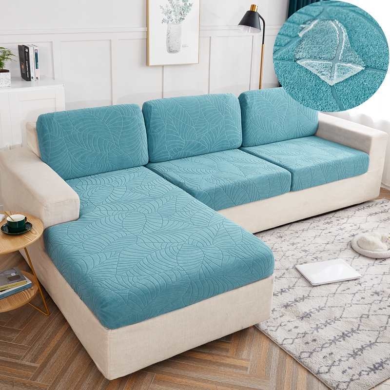 Шенилно удебелено еластично покривало за диван, покривало за цяла покривка, еластична възглавница с гъба, облегалка за глава, лека луксозна семпла