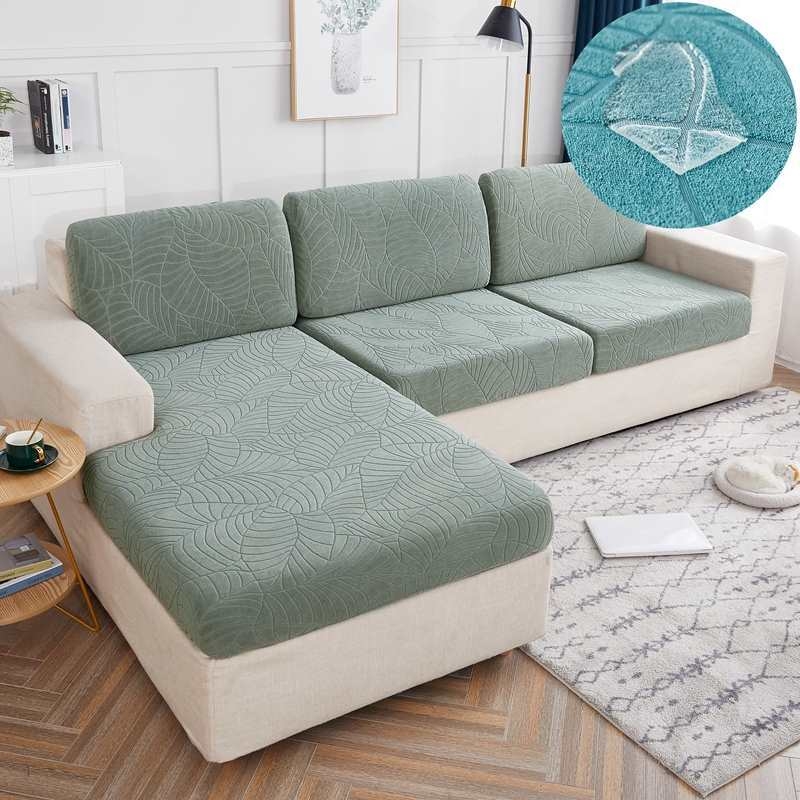 Шенилно удебелено еластично покривало за диван, покривало за цяла покривка, еластична възглавница с гъба, облегалка за глава, лека луксозна семпла