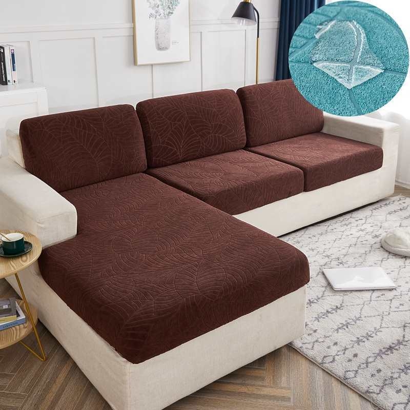 Шенилно удебелено еластично покривало за диван, покривало за цяла покривка, еластична възглавница с гъба, облегалка за глава, лека луксозна семпла