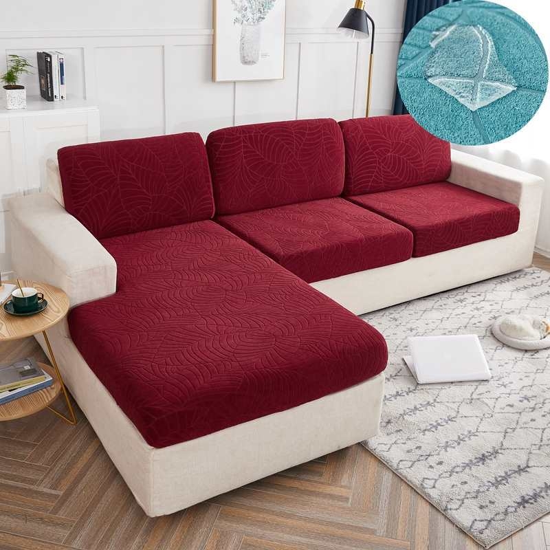 Шенилно удебелено еластично покривало за диван, покривало за цяла покривка, еластична възглавница с гъба, облегалка за глава, лека луксозна семпла