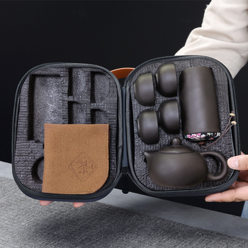 Kūrybingas purpurinio smėlio kelioninis arbatos rinkinys, nešiojamas, greitas puodelis, parduos nekilnojamojo turto veiklą, dovaną su individualiu logotipu