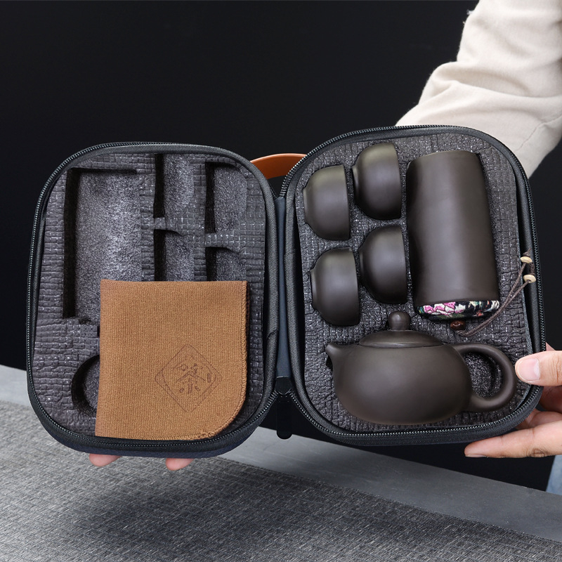 Kūrybingas purpurinio smėlio kelioninis arbatos rinkinys, nešiojamas, greitas puodelis, parduos nekilnojamojo turto veiklą, dovaną su individualiu logotipu