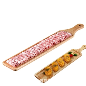 1.0m χοιρινό μοσχάρι και αρνί ρολό μακρύ ξύλινο πιάτο δίσκος ζεστό δοχείο συνοδευτικό πιάτο δημιουργική επιμετάλλωση ειδικό ξύλινο χαρτόνι προμηθευτής επιτραπέζιων σκευών