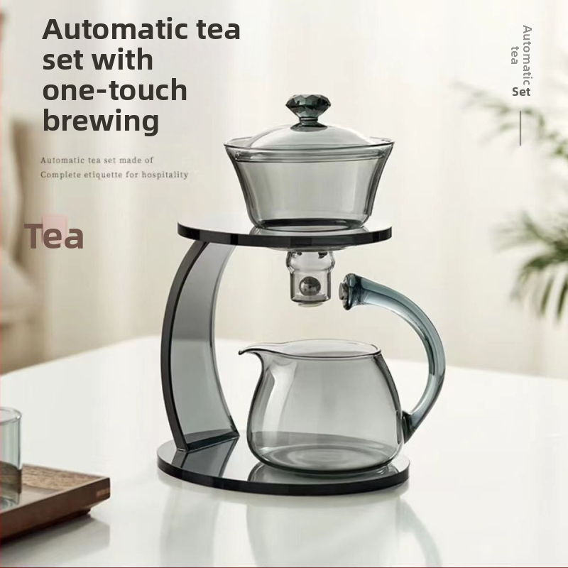 Čajová súprava Lazy Tea Maker, magnetická kanvica na čaj, sklenená čajová súprava, magnetická poloautomatická kanvica na čaj, kancelária, domácnosť