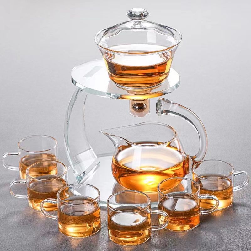 Arbatos ruošimo rinkinys, tinkantis prie magnetinio arbatinuko, stiklinis arbatos rinkinys, magnetinis pusiau automatinis arbatos ruošimo rinkinys, biuro namams