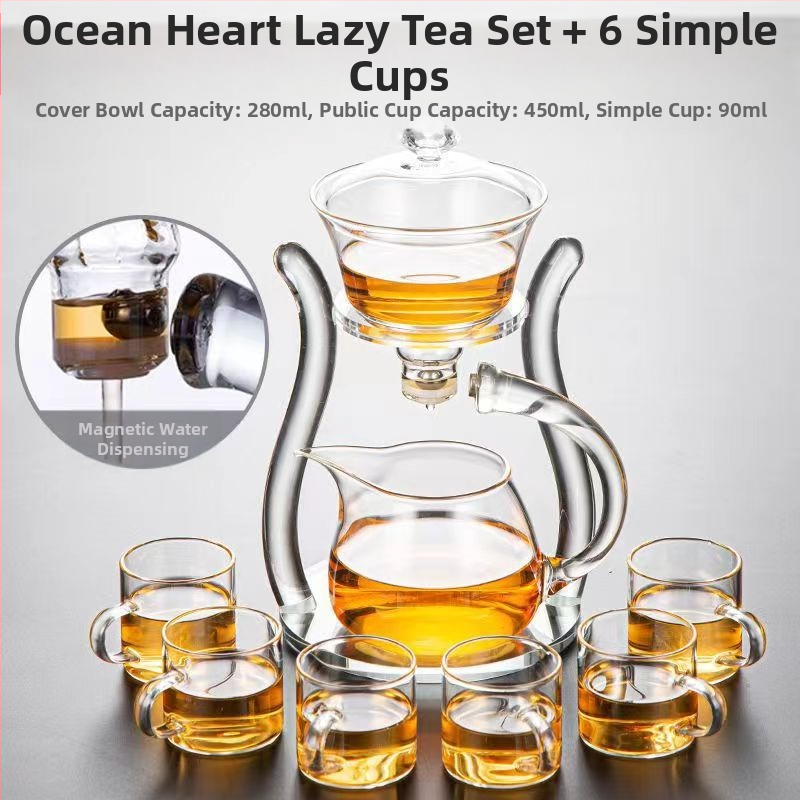 Arbatos ruošimo rinkinys, tinkantis prie magnetinio arbatinuko, stiklinis arbatos rinkinys, magnetinis pusiau automatinis arbatos ruošimo rinkinys, biuro namams