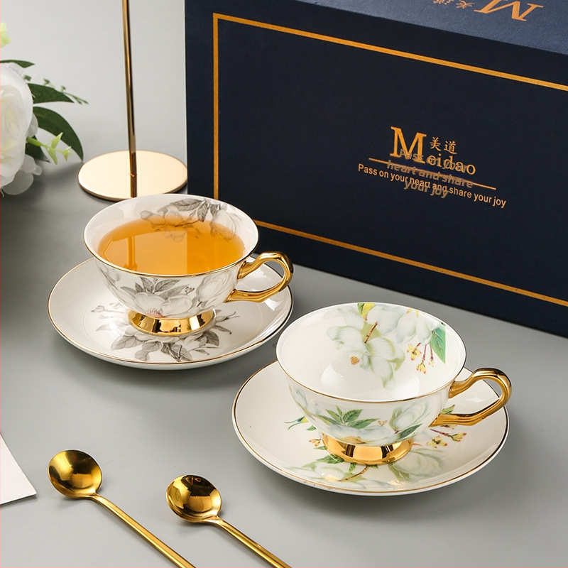 Чаша за кафе Meitao Tea Garden Secret Language, висок клас, изискан комплект чаши за двойка, подарък за рожден ден за приятелка, сватба