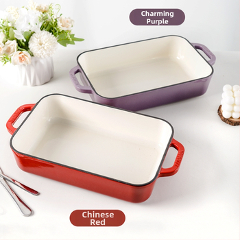 Väike õnn malmist emailpott binaural küpsetatud riisi küpsetusplaat ahjus küpsetamiseks lääne plaat grill grillitud kala steigi praeplaat