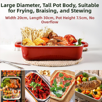 Väike õnn malmist emailpott binaural küpsetatud riisi küpsetusplaat ahjus küpsetamiseks lääne plaat grill grillitud kala steigi praeplaat