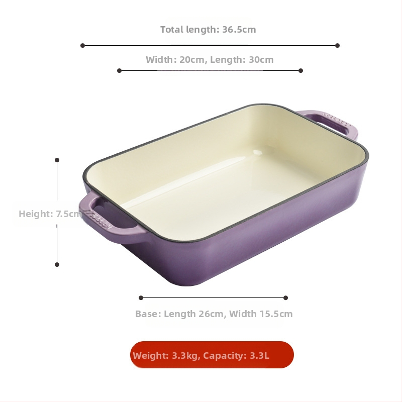 Väike õnn malmist emailpott binaural küpsetatud riisi küpsetusplaat ahjus küpsetamiseks lääne plaat grill grillitud kala steigi praeplaat