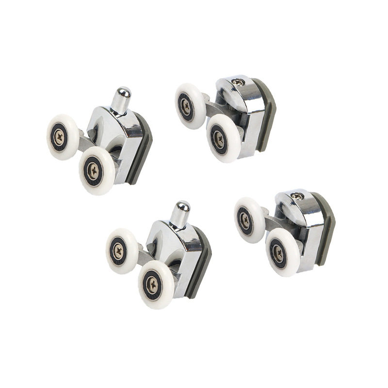 Šaltinių gamintojai tiesiogiai tiekia galvanizuotą aliuminio lydinio atšokimo ratuką dvigubą dvigubą vonios kambario stiklo durų skriemulį didmeninėje prekyboje