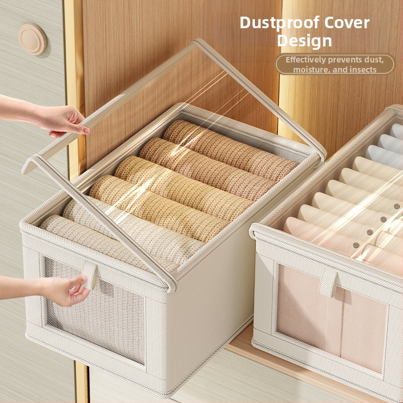 Esiakna võrgust kaanega hoiukast tolmukindlast riidekapist, retuuside ja särkide hoiukastist kokkupandav pestud riiete hoiukast