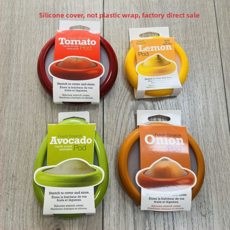 Köögis läbipaistva kile säilituskarbi külmkapi puu- ja köögiviljade pooleks lõigatud sügavkülmiku hoiukarp köögiviljade hoiukasti hulgimüük