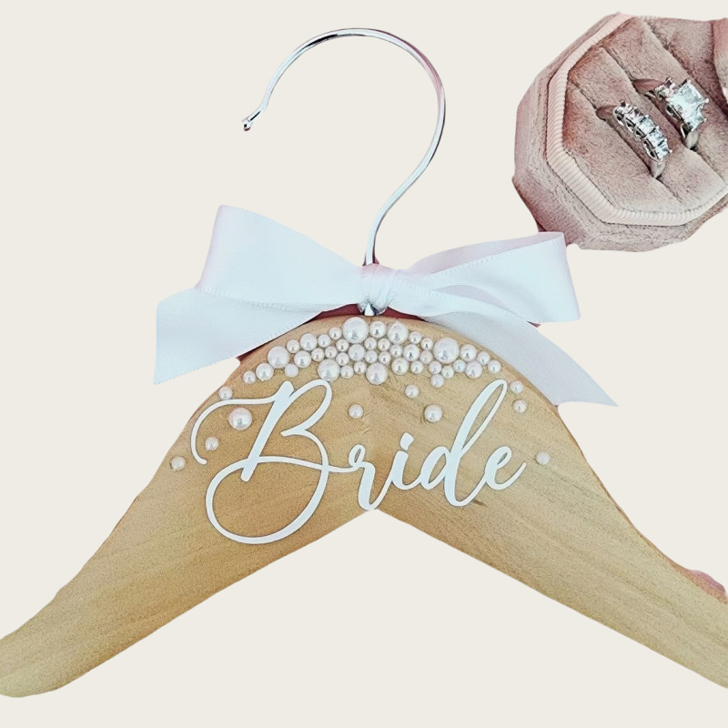 Prekogranična Amazon vješalica za mladenku s bisernim tiskom, mladenka, vjenčanje, blagdanski rekviziti za pohranu, dekoracija za momačku večer