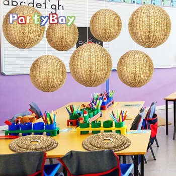 PARTYBAY kotiriidest paberlatern peokaunistus talumaja klassiruum rippuv kaunistus kooliklass pulm õpilane