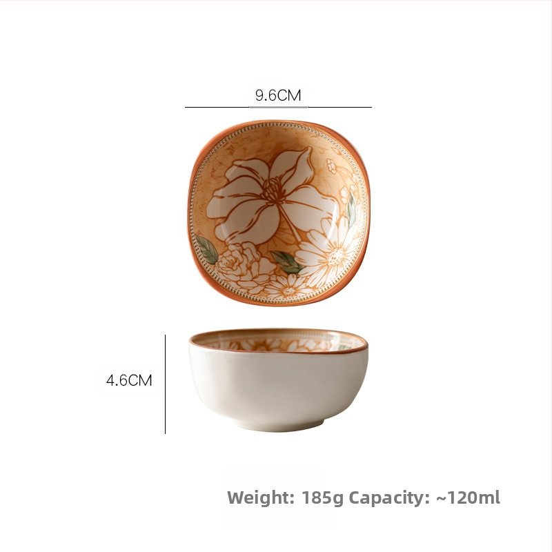 Japoniško bohemiško stiliaus etninio stiliaus rankomis dažyti po glazūra spalvoti užkandžių indai, kūrybiško rašto, interneto šventės padažo indas