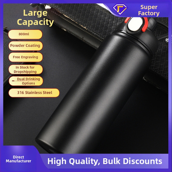 Θερμός μεγάλης χωρητικότητας από ανοξείδωτο ατσάλι 316, φορητό ποτήρι νερού για άνδρες και γυναίκες, για αθλητικές δραστηριότητες, εξωτερικούς χώρους με καλαμάκι