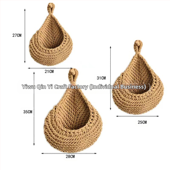 Διασυνοριακό νέο χειροποίητο πλέγμα για τη φωλιά πουλιών Χειροποίητο βαμβακερό σχοινί Πλεκτό πλέγμα φρούτων Αποθήκευση Αποθήκευση