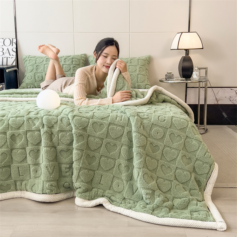 Paksendatud taff-fliisist tekk, kontorirätik, uinakutekki, diivanitekki, korallivärvi piimfliisist soe konditsioneeriga tekk