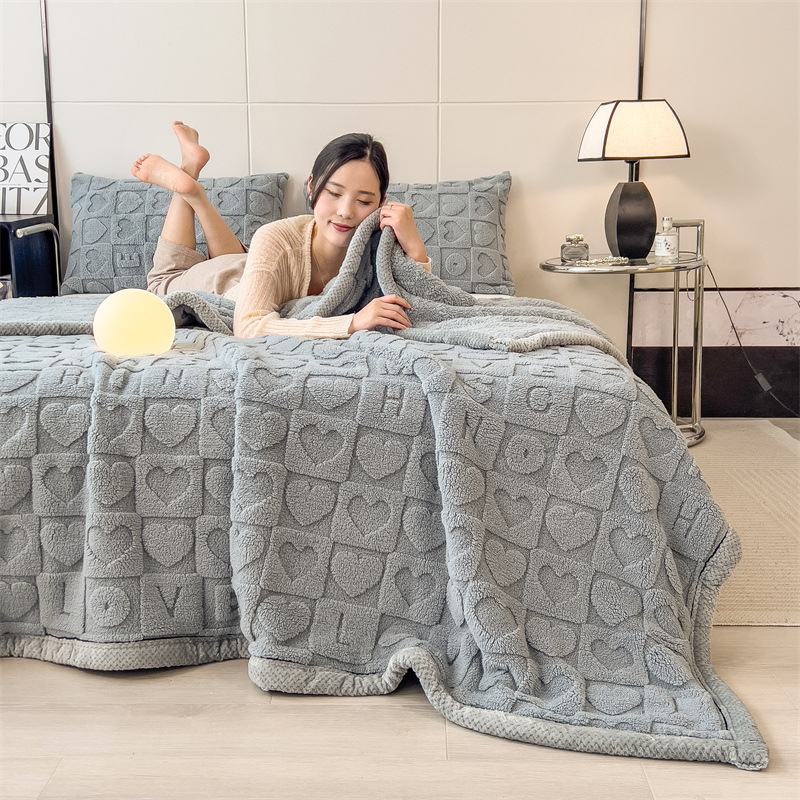 Paksendatud taff-fliisist tekk, kontorirätik, uinakutekki, diivanitekki, korallivärvi piimfliisist soe konditsioneeriga tekk