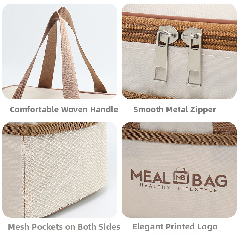 Чанта за обяд с изолация, чанта за пикник на открито с голям капацитет за хранене за офис студенти, чанта за обяд