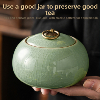 Βάζο τσαγιού Ge kiln σφραγισμένο κεραμικό μικρό φορητό βάζο αποθήκευσης Pu\'er για τσάι σελαντόν οικιακής χρήσης χονδρικής