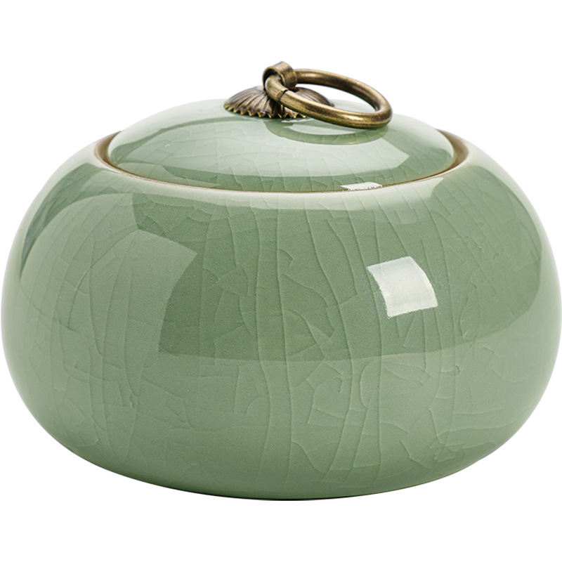 Ge kemence teaüveg lezárt üveg kerámia kis hordozható celadon tea Pu'er tárolóedény háztartási nagykereskedelem