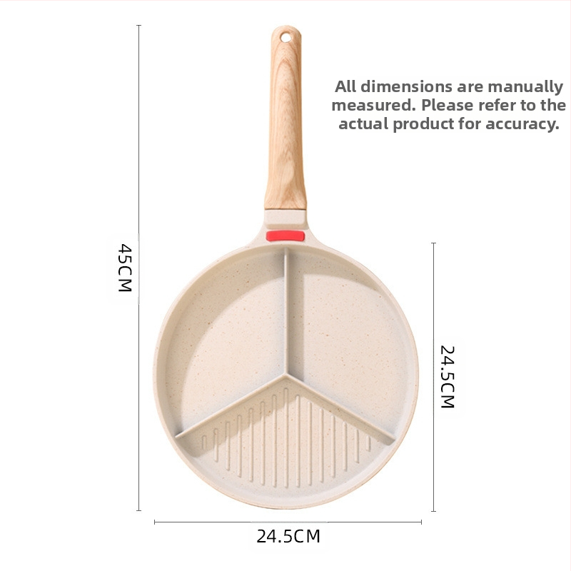 Kolm-ühes praepann, multifunktsionaalne praepann, praepann, mittenakkuva kattega praepann, omletipann, eraldatud praadiribad, mittenakkuva kattega praepann