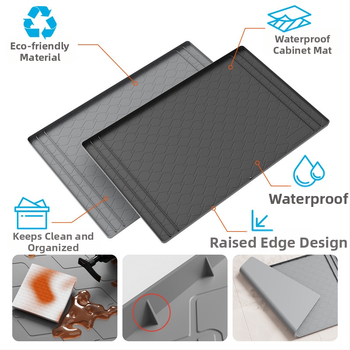 Pārrobežu karstās izlietnes paliktņa skapja paklājiņš, silikons, 34x22, pretapaugšanas ūdensnecaurlaidīgs skapja aizsardzības paklājiņš, vannas istabas skapja paplāte