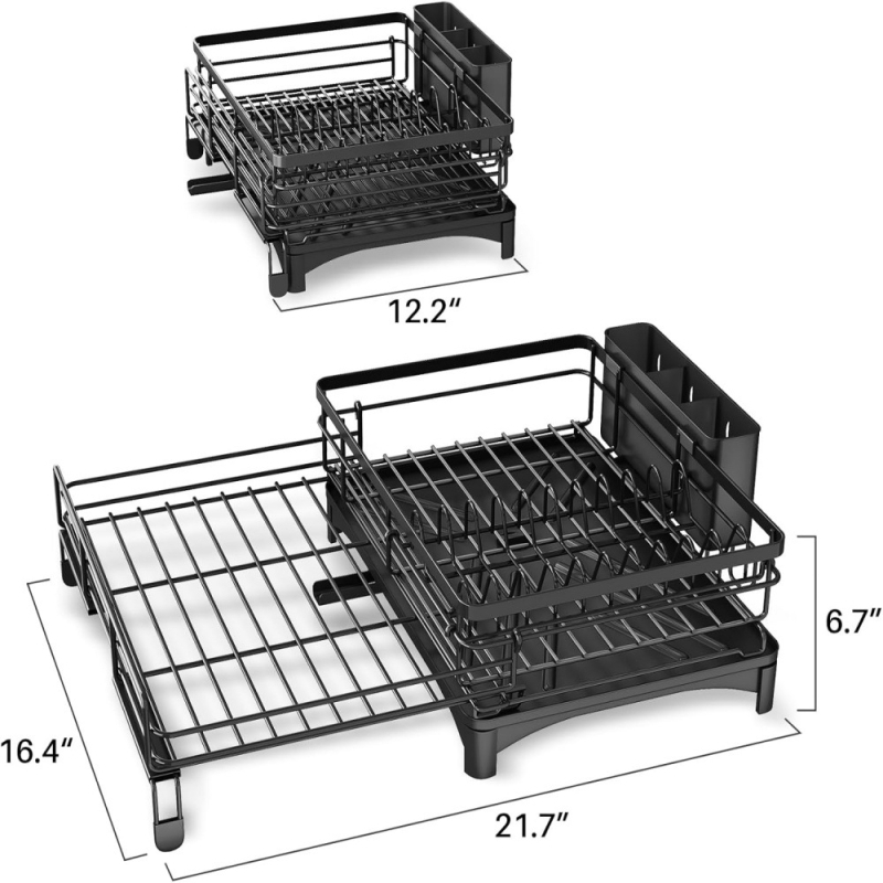 Virtuvės indų stovas, stalviršio stalo įrankiai, kriauklė, vakarienės lėkštės, lazdelių laikymo stovas, didelės talpos namų apyvokos reikmenų stovas, vieno sluoksnio kanalizacijos dubenėlių stovas