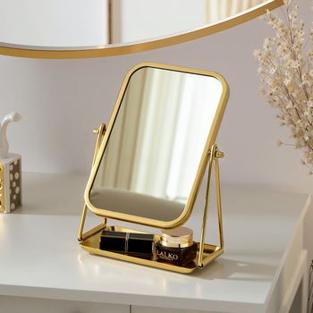 Sminktükör asztali hálószoba 360 fokban forgó ovális tükör kollégiumi öltözőtükör értékes iroda