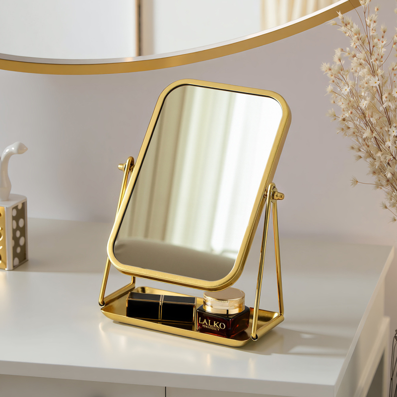 Sminktükör asztali hálószoba 360 fokban forgó ovális tükör kollégiumi öltözőtükör értékes iroda