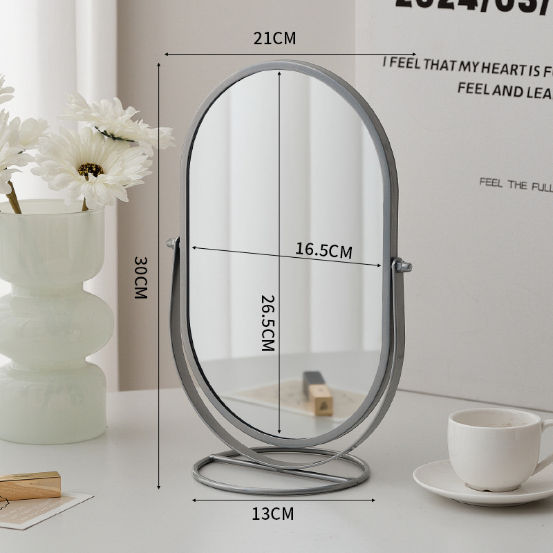 Sminktükör asztali hálószoba 360 fokban forgó ovális tükör kollégiumi öltözőtükör értékes iroda