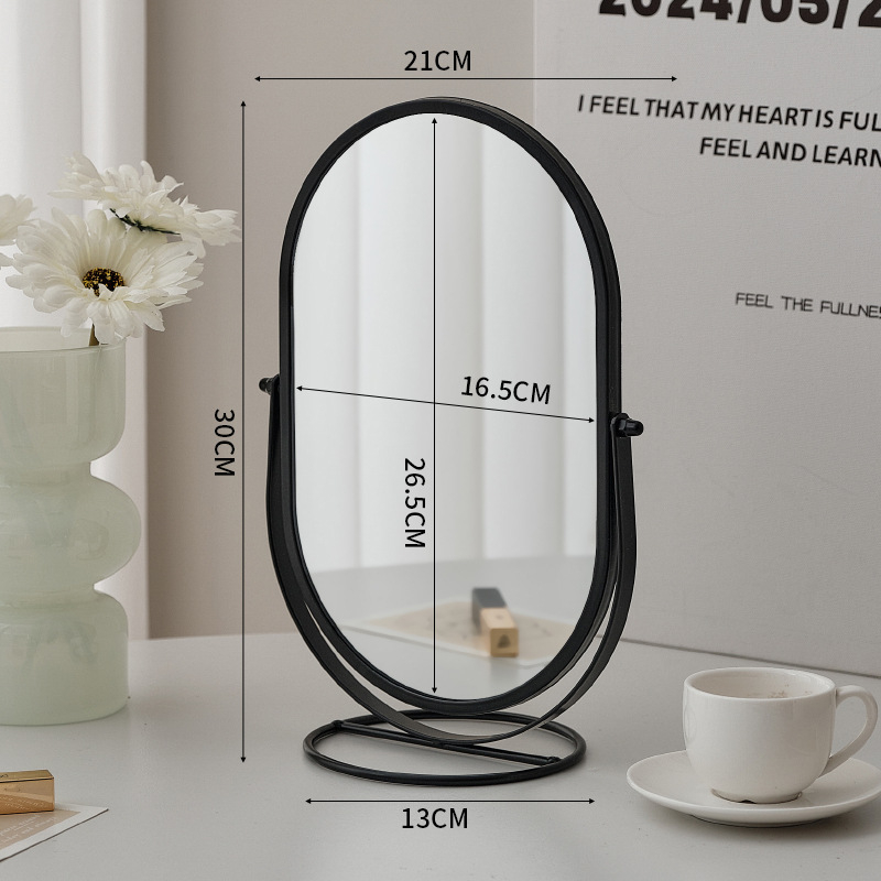 Sminktükör asztali hálószoba 360 fokban forgó ovális tükör kollégiumi öltözőtükör értékes iroda