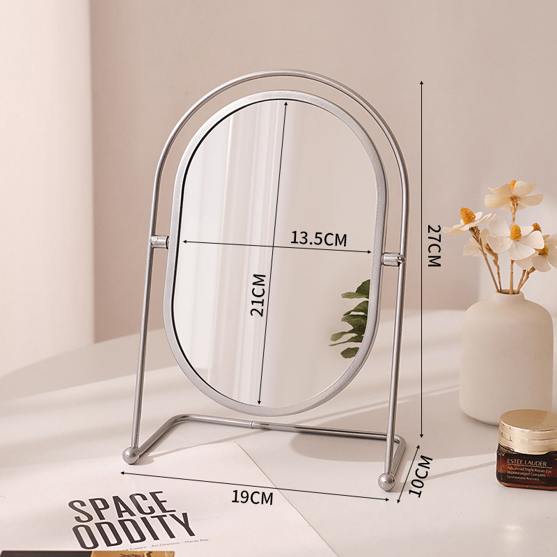 Sminktükör asztali hálószoba 360 fokban forgó ovális tükör kollégiumi öltözőtükör értékes iroda