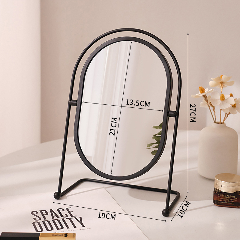 Sminktükör asztali hálószoba 360 fokban forgó ovális tükör kollégiumi öltözőtükör értékes iroda