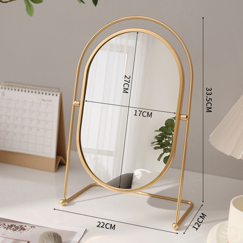 Sminktükör asztali hálószoba 360 fokban forgó ovális tükör kollégiumi öltözőtükör értékes iroda
