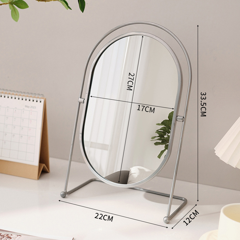 Sminktükör asztali hálószoba 360 fokban forgó ovális tükör kollégiumi öltözőtükör értékes iroda