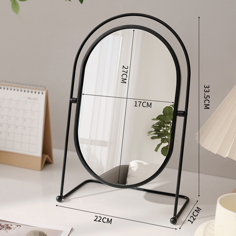 Sminktükör asztali hálószoba 360 fokban forgó ovális tükör kollégiumi öltözőtükör értékes iroda