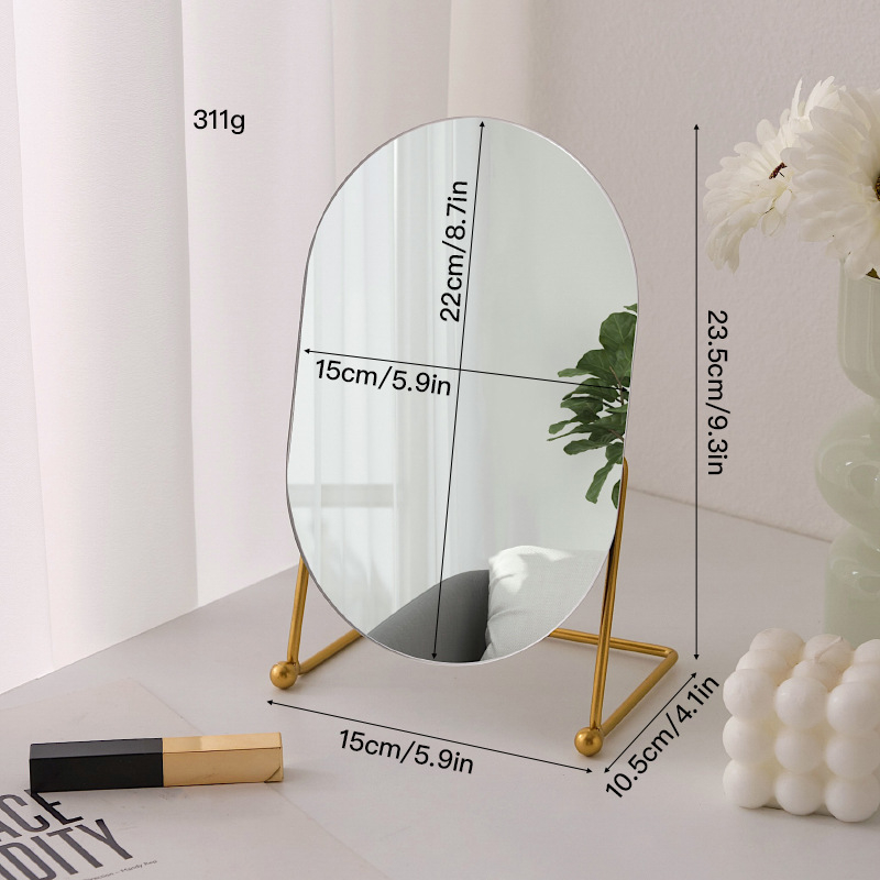 Sminktükör asztali hálószoba 360 fokban forgó ovális tükör kollégiumi öltözőtükör értékes iroda