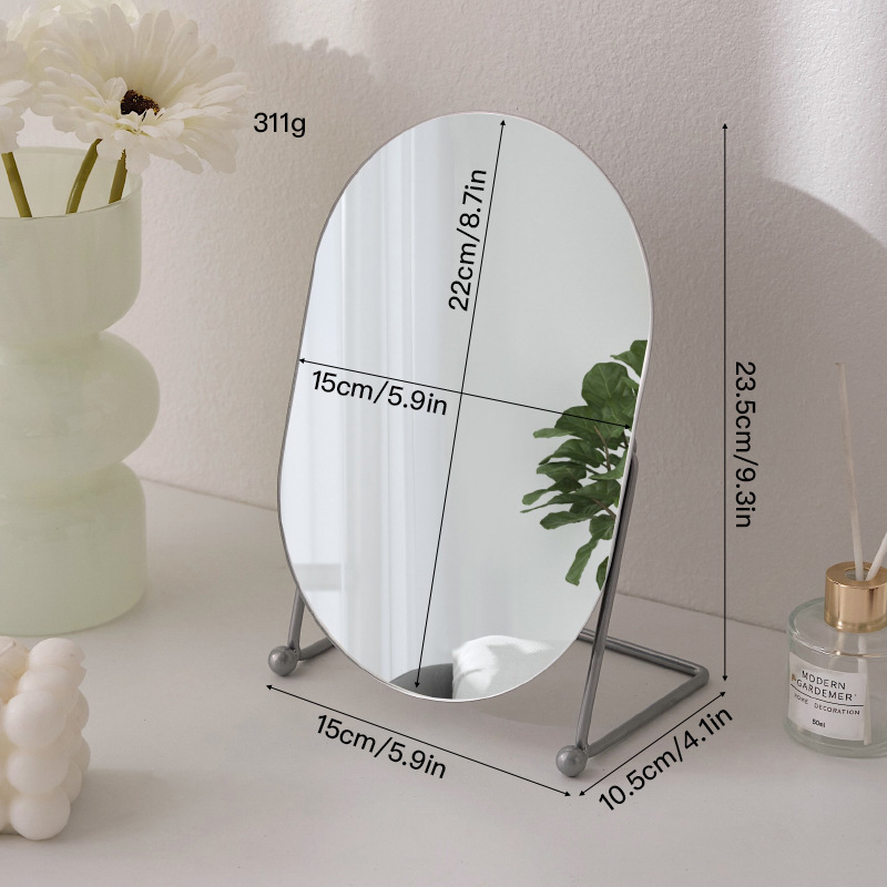Sminktükör asztali hálószoba 360 fokban forgó ovális tükör kollégiumi öltözőtükör értékes iroda